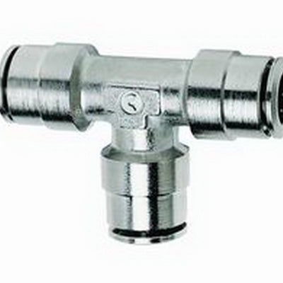 Firestone Union Tee 1/4in. Nickel Push-Lock Air Fitting - 25 Pack (WR17603025)
