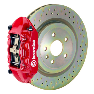 Brembo 66-89 911S/SC/Carrera Front GT BBK 4 Piston Cast 323x28 1pc Rotor Drilled-Red