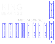 King Engine Bearings Subaru FA20/Toyota 4U-GSE pMaxKote Performance Main Bearing Set - Size STD