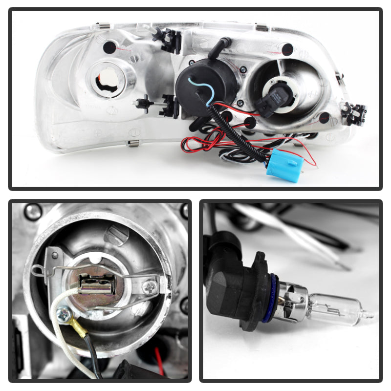 Spyder Ford F150 97-03 Projector - LED Halo Amber Reflector LED Blk Smke PRO-YD-FF15097-1P-AM-BSM