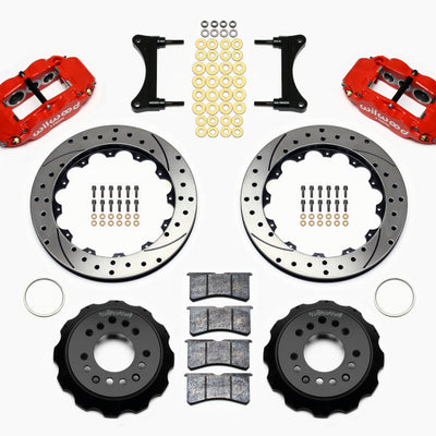 Wilwood Narrow Superlite 6R Front Hat Kit 12.88in Drill Red 93-96 Mazda RX7