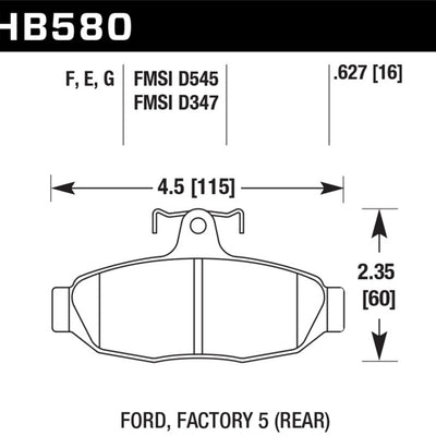 Hawk 86-92 Ford Taurus SHO / 89-92 Ford Thunderbird Super Coupe Blue 9012 Race Rear Brake Pads