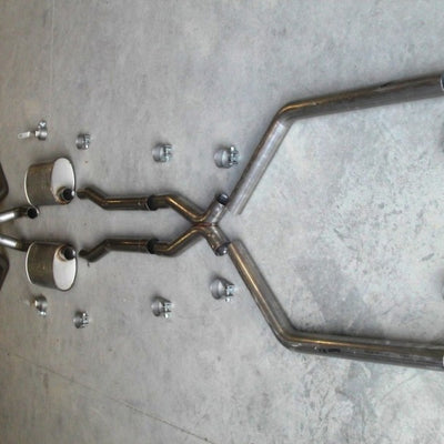 Stainless Works Chevy Chevelle Small/Big Block 1966-67 Exhaust 2 1/2in for Headers with X-Pipe