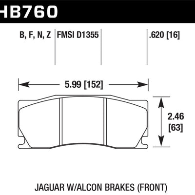 Hawk 08 -12 Jaguar XKR (w/ Alcon Brakes) Performance Ceramic Street Front Brake Pads