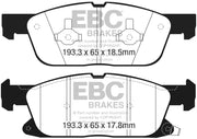 EBC 2016+ Lincoln Continental (10th Gen) 2.7L Twin Turbo Ultimax2 Front Brake Pads