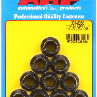 ARP 7/16-20 1/2 Socket 12 Pt Nut Kit (Pack of 10)