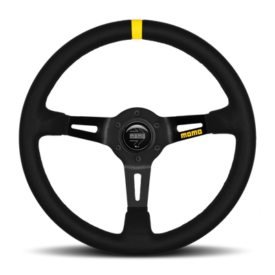 Momo MOD08 Steering Wheel 350 mm -  Black Suede/Black Spokes/1 Stripe