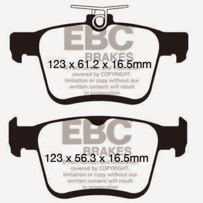 EBC 2014+ Audi A3 1.8 Turbo (w/Electronic Parking Brake) Yellowstuff Rear Brake Pads