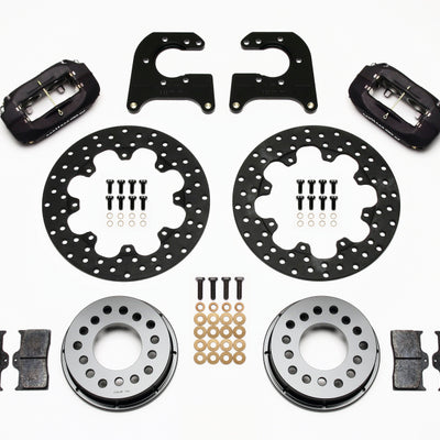 Wilwood Forged Dynalite Rear Drag Kit Drilled Rotor Mopar/Dana 2.36in Off w/Snap Ring Bearing
