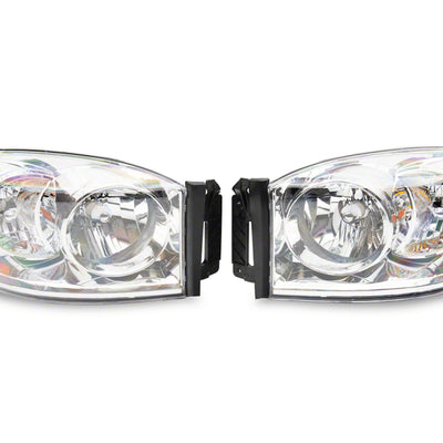 Raxiom 06-08 Dodge RAM 1500 Axial Series OEM Style Rep Headlights- Chrome Housing (Clear Lens)