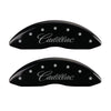 MGP 4 Caliper Covers Engraved Front & Rear Cursive/Cadillac Black finish silver ch