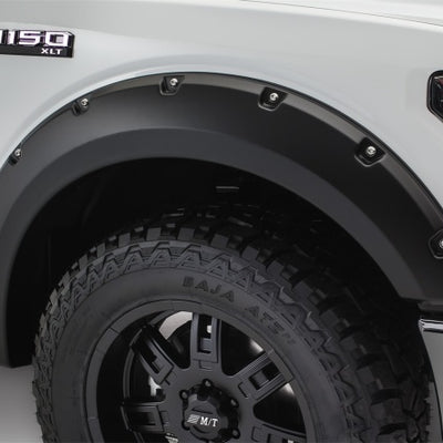 Bushwacker 15-17 Ford F-150 Pocket Style Flares 2pc Not Compatible w/ Technology Package 68T - Black