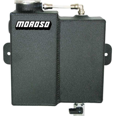 Moroso Universal Dual Coolant Expansion/Recovery Catch Tank - Black Powder Coat