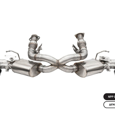 Corsa 2020-25 Corvette C8 3in Valved Cat-Back 4.5in Pol Quad Tips - Fits Factory Perf Exhaust w/ AFM