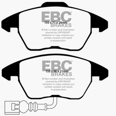 EBC 07-09 Audi TT 2.0 Turbo Redstuff Front Brake Pads