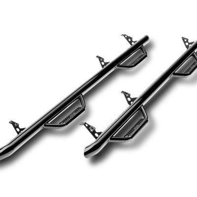 N-Fab Nerf Step 16-17 Toyota Tacoma Double Cab 5ft Bed - Gloss Black - W2W - 3in