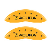 MGP 4 Caliper Covers Engraved Front & Rear Acura Yellow finish black ch