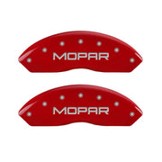 MGP Front set 2 Caliper Covers Engraved Front MOPAR Red finish silver ch