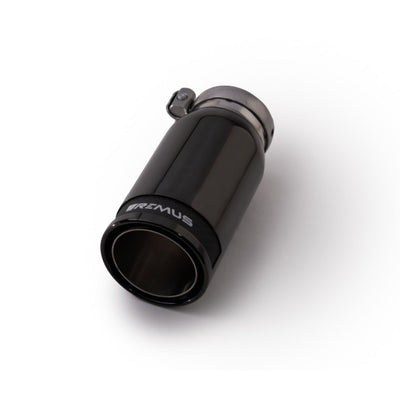 Remus Universal Sport Exhaust 84mm Blk Chrm Straight w/Carbon Insert & Adj Clamp Tail Pipe (Single)