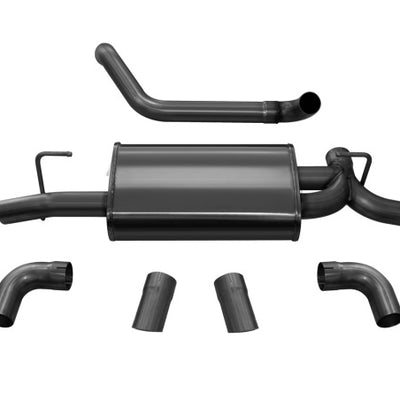 Corsa 2018-2025 Jeep Wrangler JL 2.5in Dual Rear Turn Down Exit Black Sport Axle-Back Exhaust