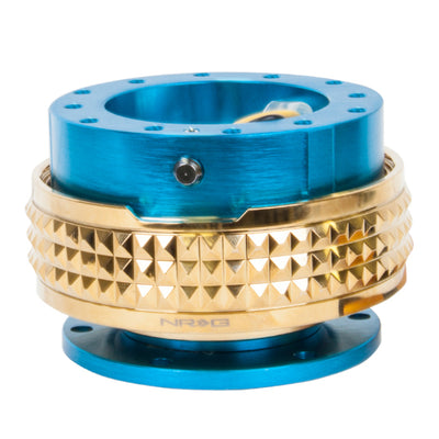 NRG Quick Release Kit - Pyramid Edition - New Blue Body / Chrome Gold Pyramid Ring