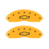 MGP 2 Caliper Covers Engraved Front Bowtie Yellow Finish Black Char 1999 Chevrolet Tahoe