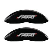MGP 4 Caliper Covers Engraved Front & Rear No bolts/Sport Black finish silver ch