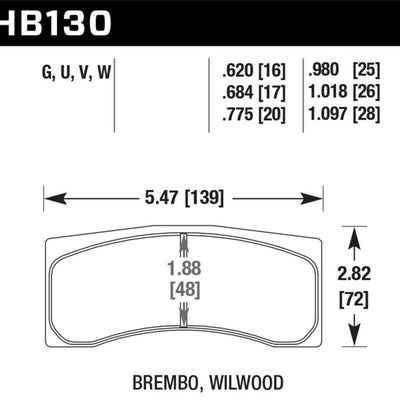 Hawk Universal Brembo DTC-70 Race Brake Pads