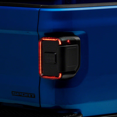 Raxiom 20-23 Jeep Gladiator JT Axial Series LED Tail Lights- Blk Housing (Smoked Lens)