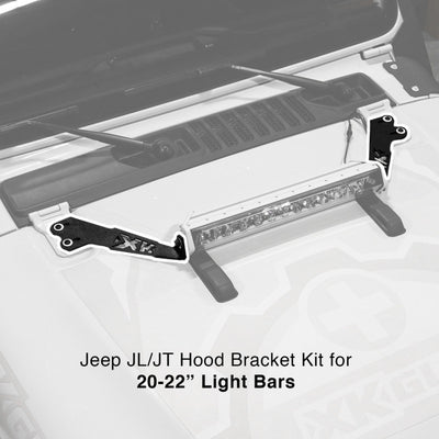 XK Glow Jeep JL JT Hood Light Bar Bracket Kit 20In