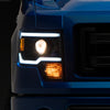 Raxiom 09-14 Ford F-150 Axial Series Projector Headlights w/ LED Light Bar- Blk Housing (Clear Lens)