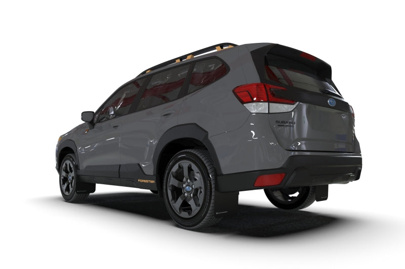 Rally Armor 22-24 Subaru Forester & Wilderness Black UR Mud Flap w/White Logo