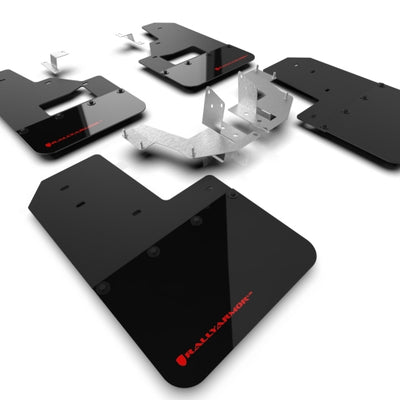 Rally Armor 21-25 Ford Bronco (Plstc Bmpr + RB - NO Rptr/Sprt) Blk Mud Flap w/Red Logo