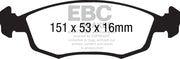 EBC 11+ Fiat 500 1.4 (ATE Calipers) Ultimax2 Front Brake Pads