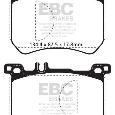 EBC 15+ Mercedes-Benz SL400 3.0 Twin Turbo Redstuff Front Brake Pads