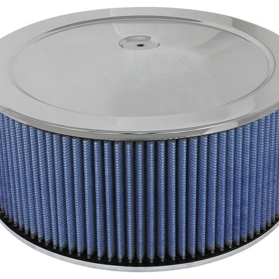 aFe MagnumFLOW Air Filters Round Racing P5R A/F Chrome Assy 14x6: Blk/Blue E/M