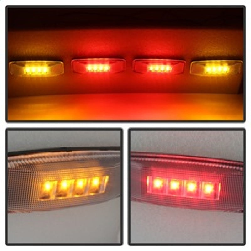 xTune Dodge Ram 94-02 Dually 2 Red LED+2 Amber LED Fender Lights 4pcs Clear ACC-LED-DR94-FE-C
