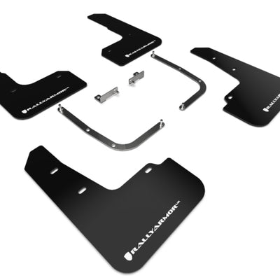 Rally Armor 19-21 Hyundai Veloster Turbo/2.0/R-Spec Black UR Mud Flap w/White Logo