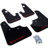 Rally Armor 07-17 Mitsubishi Lancer Black UR Mud Flap w/ Red Logo