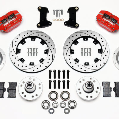 Wilwood Dynapro Dust-Boot Front Kit 12.19in Drilled Red 74-80 Pinto/Mustang II Disc Spindle only