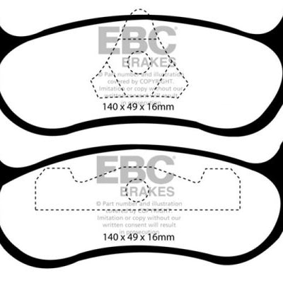 EBC 95-97 Ford Crown Victoria 4.6 (ABS) (Steel PisTons) Greenstuff Rear Brake Pads