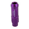 NRG 700 Series M12 X 1.5 Steel Lug Nut w/Dust Cap Cover Set 21 Pc w/Locks & Lock Socket - Purple