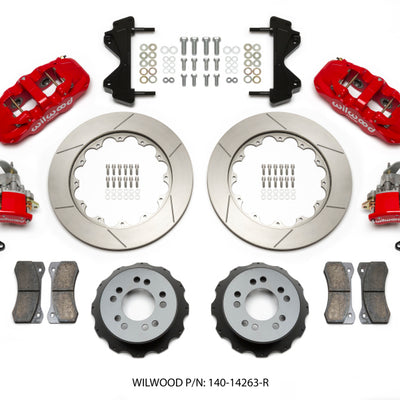 Wilwood AERO4 / MC4 Rear Kit 14.00 Red Currie Pro-Tour Unit Bearing Floater