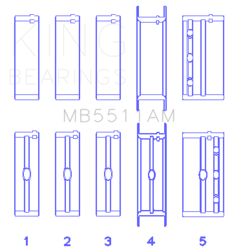 King Engine Bearings GM V8 OHV 16 Valve (Size STD) Main Bearing Set