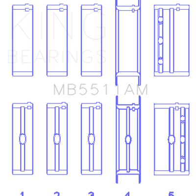 King Engine Bearings GM V8 OHV 16 Valve (Size STD) Main Bearing Set