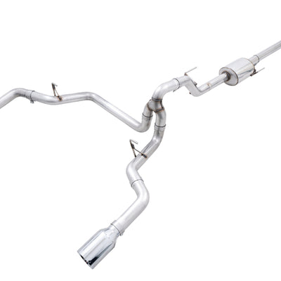 AWE 0FG 21+ Ford F150 Dual Split Rear Exhaust - 5in Chrome Silver Tips