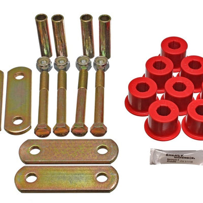 Energy Suspension 67-69 Chevy Camaro w/ Mono-Leaf Springs Red Heavy Duty Shackle Set (Inc Hardware)