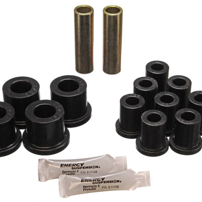 Energy Suspension 70-72 Dodge Charger (w/ 1-1/2in Main Eye) Black Rear Leaf Spring Bushing Set