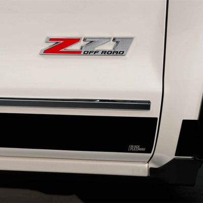 Putco 17-20 Ford SuperDuty Reg Cab 8ft Box - 10pcs - 4.25in Wide Black Platinum Rocker Panels