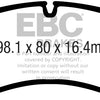 EBC 2016+ Porsche 911 (991/992) Carrera S 3.0TT (Cast Iron Rotor Only) Redstuff Front Brake Pads